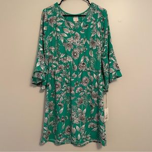 A New Day Green Floral Mini Dress